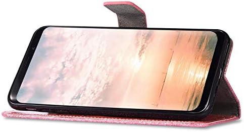 IKASEFU Kompatibilis a Samsung Galaxy a51-es Ügy Csillogó Pillangó Strasszos Virág Pu Bőr Gyémánt Bling Tárca Heveder az Esetben