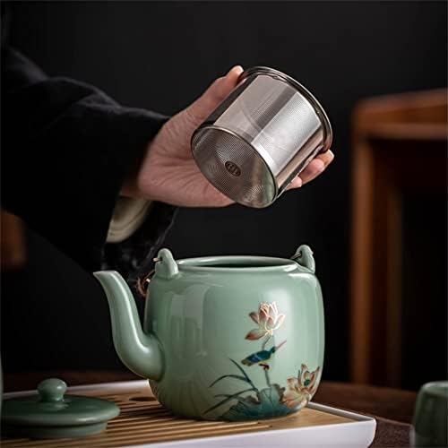BBSJ Celadon Nagy Kapacitású Tilápia Teás Készlet Háztartási Hideg Víz Teáskanna Kínai Stílusú Kung-Fu Tea Szett