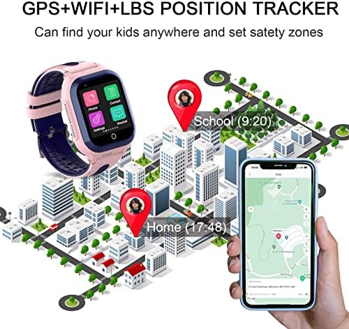 Getfitsoo Wonlex 4G Gyerekek Smartwatch a SIM-Kártya GPS Okos Nézni a Gyerekek, 1.4 Érintőképernyős Telefon Nézni a videohívásokat, Voice