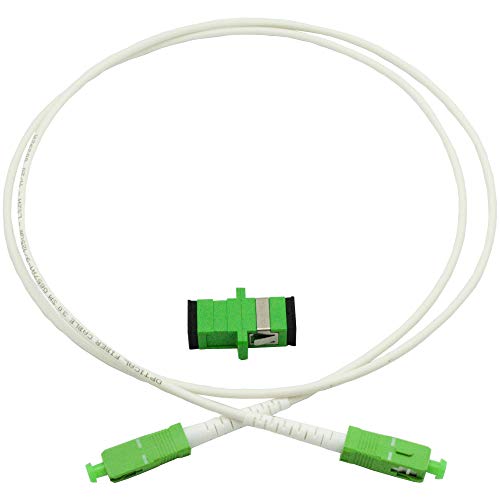 FiberShack - Fehér SC/APC Száloptikai Kábel Internet 100ft - 30M SCAPC Simplex Egyetlen Mód Kábel & Csatlakozó - Csere Optikai