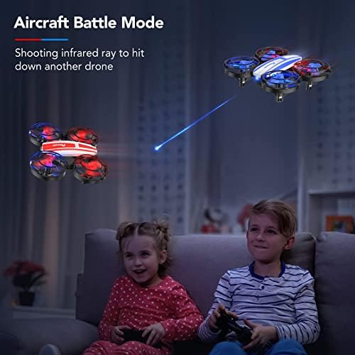 Potensic A21 Mini Drónok Gyerekeknek, 2 Csomag IR Harci Drón, LED-es Lámpák, RC Quadcopter a 3D Ablakváltó, 3 Sebesség, fej nélküli