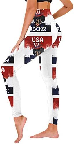 Július 4-én Leggings a Nők Butt Lift Amerikai Zászló Vajas Puha Derék Edzés Jóga Nadrág Teljes Hossza Leggings