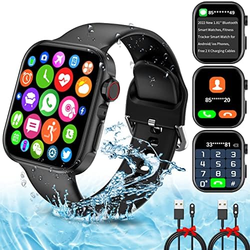 Intelligens Karóra, 1.81 Touch Fitness Smartwatch Teljes érintőképernyő Válasz/Make Hívás/Szöveg Vízálló Bluetooth Smart Óra, Fitness