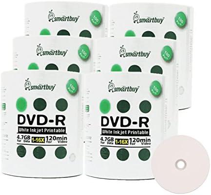 Smartbuy 4.7 gb/120min 16x DVD-R, Fehér, Tintasugaras Hub Nyomtatható Üres Adathordozó Írható Lemez (200-Lemez)