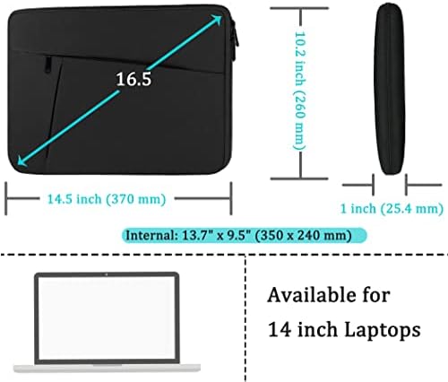 Laptop Sleeve, 14 hüvelykes Laptop táska, Védő, Puha, Párnázott Számítógép Hordozó Táska Tartós Laptop Sleeve Cover Kompatibilis 14