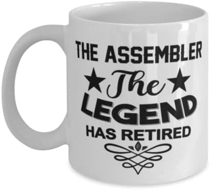 Assembler Bögre, A Legenda szerint Visszavonult, Újszerű, Egyedi Ajándék Ötletek Assembler, Bögre Tea Csésze Fehér
