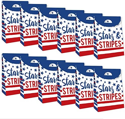 Nagy Dot a Boldogság Stars and Stripes - Hazafias Ajándékot, Szívességet Táskák Fél Komámasszony Doboz - 12