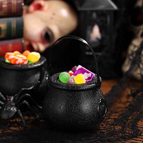 TOYANDONA 12db Halloween Candy Vödör Kis Csokit vagy Csalunk Candy Engedélyes Kassza Fekete Műanyag Üst Halloween Candy