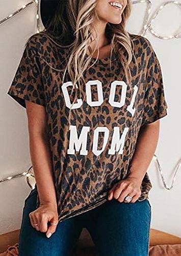 Női Madre Leopárd Mintás Pólók Rövid Ujjú Mama Ing Gepárd Anya Grafikus Pólók Felsők