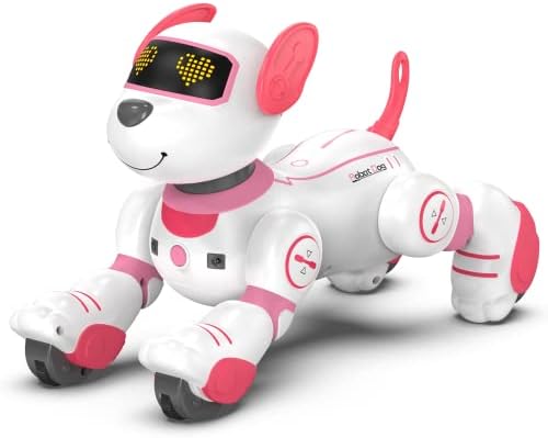 SONOMO Távirányító Robot Kiskutya Játék - Móka Programozható Mutatvány Kutya Gyerekeknek 3-8 Rózsaszín