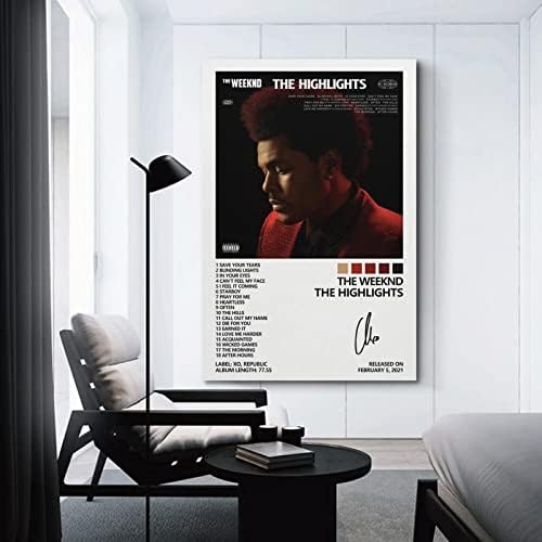 A Weeknd Poszter Kiemeli Borító Poszter a Fiúk Szoba Vászon Wall Art Hálószoba Decor 12x18inch(30x45cm)