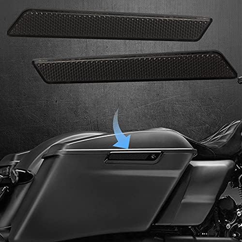 NTHREEAUTO Fekete Nyereg Táska Fényvisszaverő Lapkák Retesz Kiterjed Kompatibilis a 2014-2020-as Harley Touring modell,FLT,