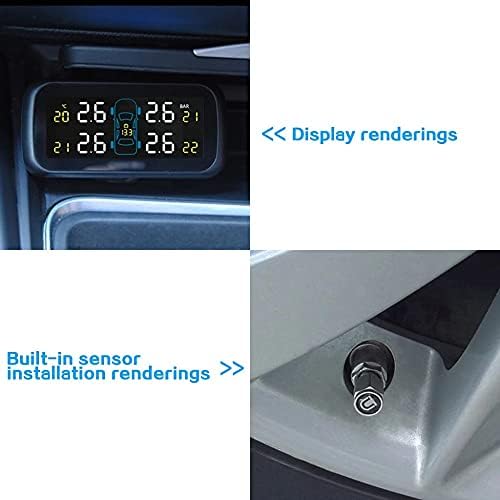 LIRUXUN Auto Autó TPMS-guminyomás-Ellenőrző Rendszer 4 Érzékelők LCD Kijelző Monitor szivargyújtóba