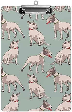 A Bull Terrier Divat Vágólapra Letter Méretű Dekorációs Papírok, Alacsony Profil, Fém Klip 9 X 12,5