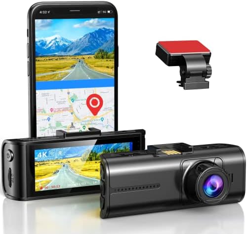 Blueskysea 4K Kamera, 3840x2160P Ultra HD Autó Dash Fényképezőgép w/ WiFi, GPS, 8 MEGAPIXELES Érzékelő, 3.16 Széles Képernyő, éjjellátó,