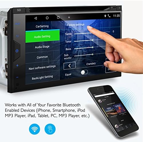 Pyle-Vevő Autó Hifi Rendszer - Dupla DIN Android, Érintőképernyős Digitális LCD Monitort, Biztonsági Kamera, USB, Bluetooth & GPS Navigáció
