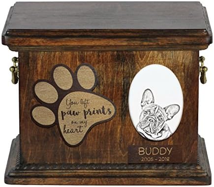 Művészeti Kutya Kft. Francia Bulldog, urna a kutya hamvait a kerámia lemez, leírás