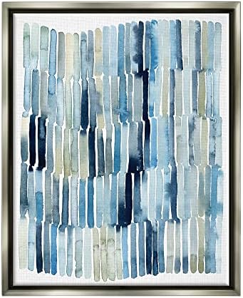 Stupell Iparágak Tengeri Ihletett Absztrakció Kék Bézs Blokkolt Vonalak, Design by Grace Popp