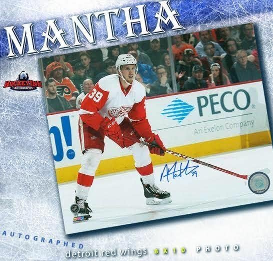 ANTHONY MANTHA Aláírt Detroit Red Wings 8x10 Fotó - 70105 - Dedikált NHL-Fotók