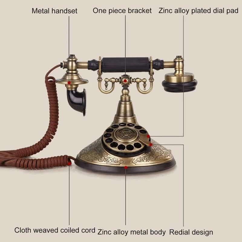 GRETD Vintage Telefon Forgó Tárcsázási Vezetékes Régimódi Telefon Kézibeszélő Csengőhang Hangerejének Beállítása a Tanulmány Hálószoba