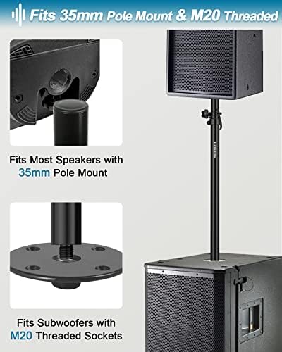 Vondynote Hangszóró Pole Mélynyomó Állítható Magasságú Illik M20 Menetes Mount, illetve 35 mm-es Mount Hangszóró Extender