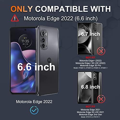 Motorola Moto Szélén 2022 Esetben Beépített Dia Kamera Fedelét, majd a Screen Protector [Nem Edge Plus],Heavy Duty Ütésálló Teljes Test