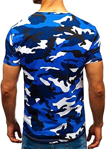 DGHM-JLMY Férfi Terepszínű Alkalmi, Rövid Ujjú Póló Divat Alkalmi Slim Camo Nyomtatott Felső Muscle Sport T-shirt Póló