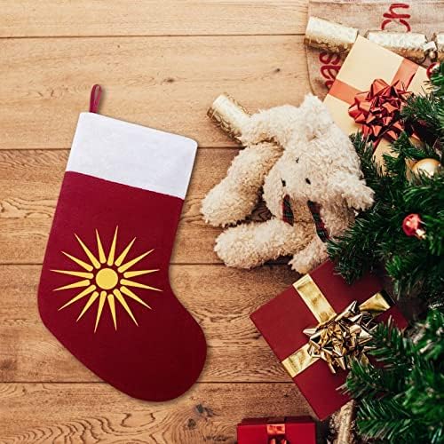 Zászló Macedónia Görögország Karácsonyi Lóg a Harisnyája Aranyos Mikulás Zokni a karácsonyfa Dekoráció, Dísztárgyak, Ajándékok