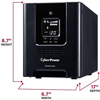 CyberPower PR2200LCDSL Smart App Sinewave UPS Rendszer, 2070VA/1980W, 7 Pontokon, AVR, Mini-Torony