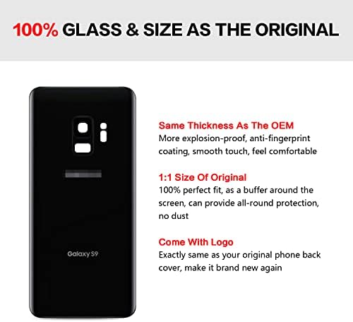 UooFide Vissza Képernyő Borító Üveg Kompatibilis a Samsung Galaxy S9 Csere 5.8-Hüvelyk SM-G960 Minden Fuvarozó a Telepítési Útmutató
