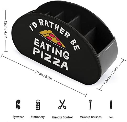 Inkább Pizzát Enni PU Bőr Távirányító tartó Asztal Szervező Tároló Doboz, 5 Rekeszes