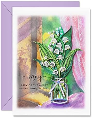 TUMYBee gyöngyvirág Virág Kártya, Szülinapi Kártyát Quilling-Kártyát, a Kártya, a Nők Született Lehet, Születési Hónap Virág