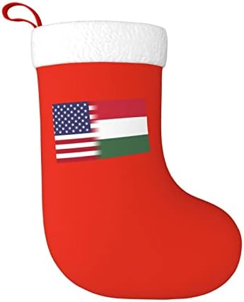 TZT Amerikai Zászló, magyar Zászló Karácsonyi Harisnya, Karácsonyi Ünnep Party Ajándékok Család Ünnepi Dekoráció, 18 Colos