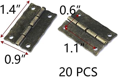 Pufguy 1.4x0.9x0.04 Mini Antik Bronz Cink Ötvözet Zsanérok Dekoratív Zsanérok a ékszerdoboz,Játék Doboz-20 db