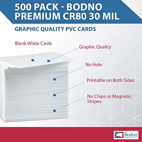 500 Csomag - Bodno Prémium CR80 30 Millió Grafikus Minőségű PVC Lapok