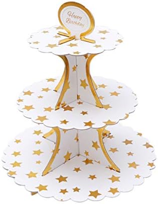 Luxshiny Cupcake Jogosultja Torta Display Állvány-Papír, Torta Állvány, 3 Tier Desszert Állni Muffin Állvány Állvány Party Kellékek Esküvői