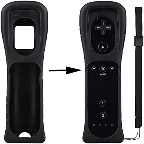 Rymfry 2 x Rymfry Szilikon Puha Bőr Esetben Fedél csuklópánt a Wii Remote Csere - Fekete