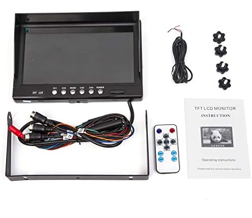 Yasoca 9 TFT LCD Autó Visszapillantó Quad Osztott Monitor,Távirányító, 4 Csatorna 4-PIN Csatlakozó Video Bemenet Ütésálló