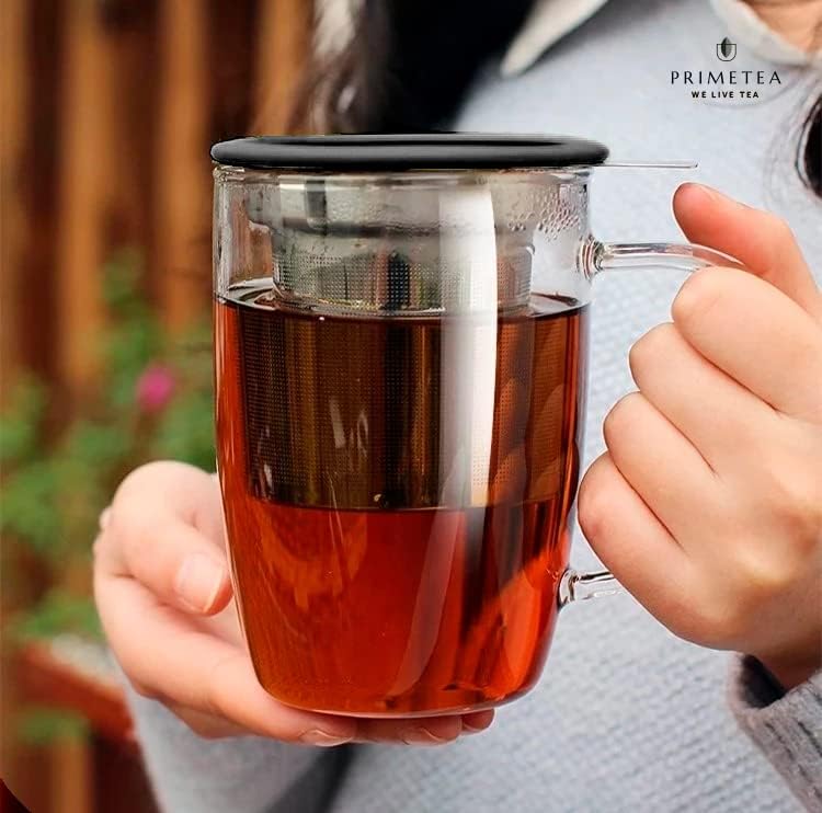 Elsődleges Tea - Üveg Csésze Tea Infúzió, 16oz / 470 ml, Kézzel Fújt, Egyetlen Falat, Hő Ellenállás Boroszilikát Üveg, a Porcelán