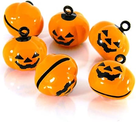 6 Narancs, Fekete Jack O Lámpás a Halloween Pumpkin Jingle Bell Varázsa a Hurok