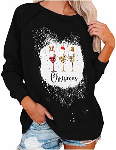 Pulóverek, Női Klasszikus Karácsonyi Ing, Hosszú Ujjú Sleeve Pulóver Vicces Whiskys Poharakat Grafikus Póló