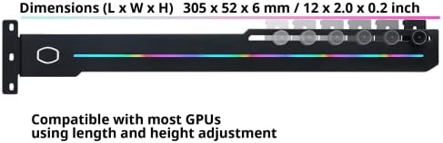 Cooler Master ELV8 Címezhető RGB Függőleges Egyetemes Grafikus Kártya Birtokosa, Beépített ARGB Szalag, Állítható Hossz & Magasság