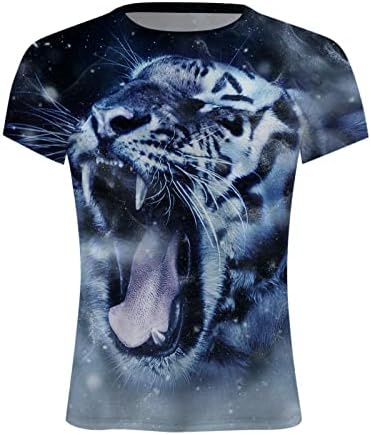 UBST Nyári Rövid Ujjú T-shirt Férfi ruházat, Utcai Tigris 3D Nyomtatás Sleeve T-Shirt Slim Fit Divat Alkalmi Tee Maximum