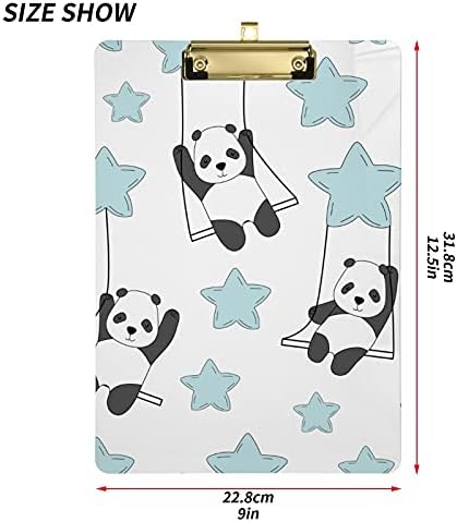 Cuki Panda Ég Műanyag Papírok Fém Klip Letter Méretű Vágólapra Alacsony Profil Klip Táblák Gyerekeknek Osztályteremben Hivatal Dekoratív