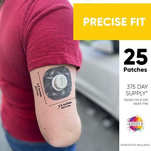 Peelz Dexcom G7 Ragasztó Tapasz 25 Pack - MINKET-Tette Vízálló CGM Érzékelő Foltok 14+ Nap - Érzékeny Bőr Cukorbeteg Foltok a