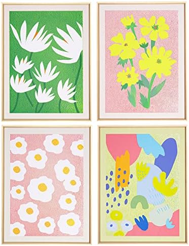 ArtbyHannah Arany Keretes Virágos Vászon Mintás Fal Művészet, Virág Piac Bekeretezett Poszter, Henri Matisse Fal Művészi Nyomatok a Fali