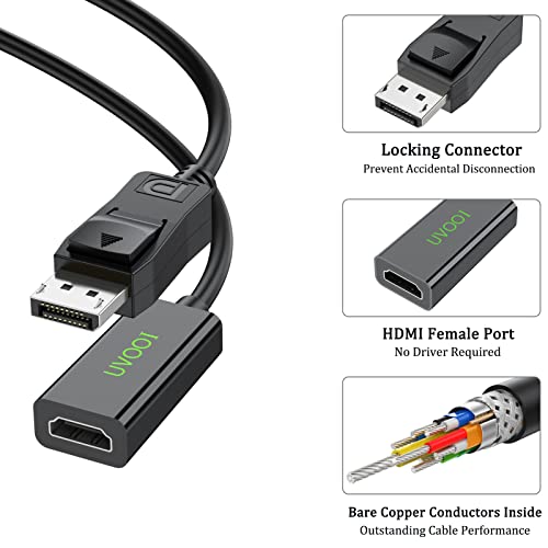 DisplayPort (DP) - HDMI Adaptert, 5-Csomagolás, Display Port-HDMI Adapter Átalakító Férfi-Nő Csatlakozó 1080P Számítógép,