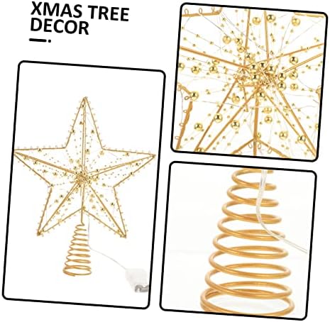 BESTOYARD Pentagram Fa Tetején Csillag Cheistmas csúcsdíszt Égő fa tetején Csillag Karácsonyi Szerepel Dekoráció Karácsonyi Csillag csúcsdíszt