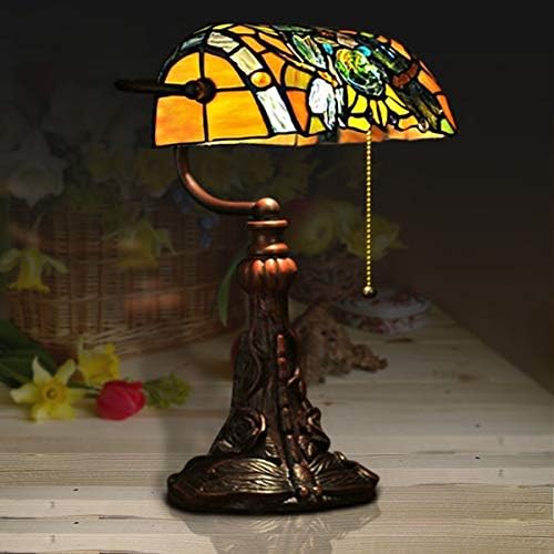 FUMAT Tiffany Lámpa Éjjeli Lámpa LED-Zongora Lámpa Szitakötő Samll ólomüveg Árnyékban Bank Hálószoba asztali Lámpa Lánc Kapcsoló