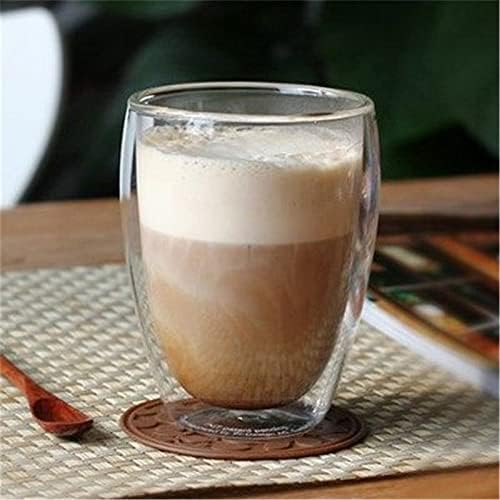 GXBPY 350ML duplafalú Üveg pohár, Átlátszó Kézzel készített Tea Csésze MINI Whisky Csésze Eszpresszó Kávét